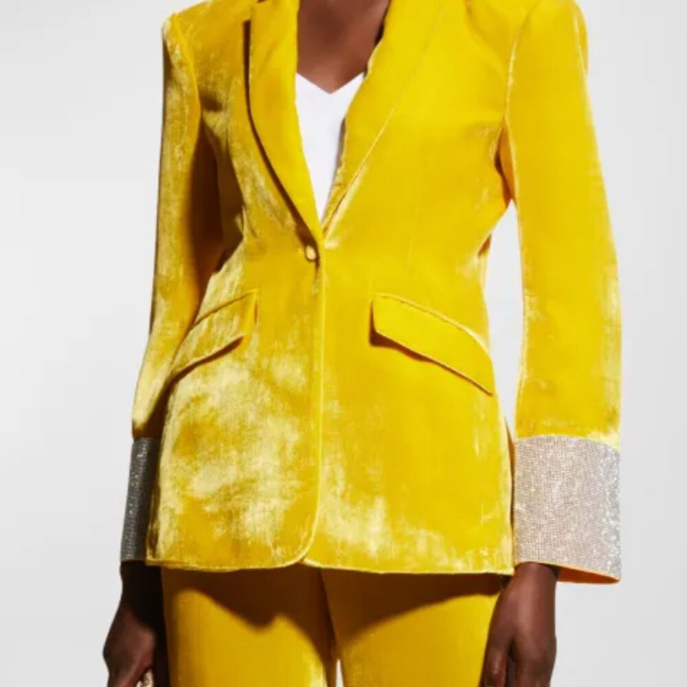 Cinq à Sept Crystal Embellished Velvet Suit